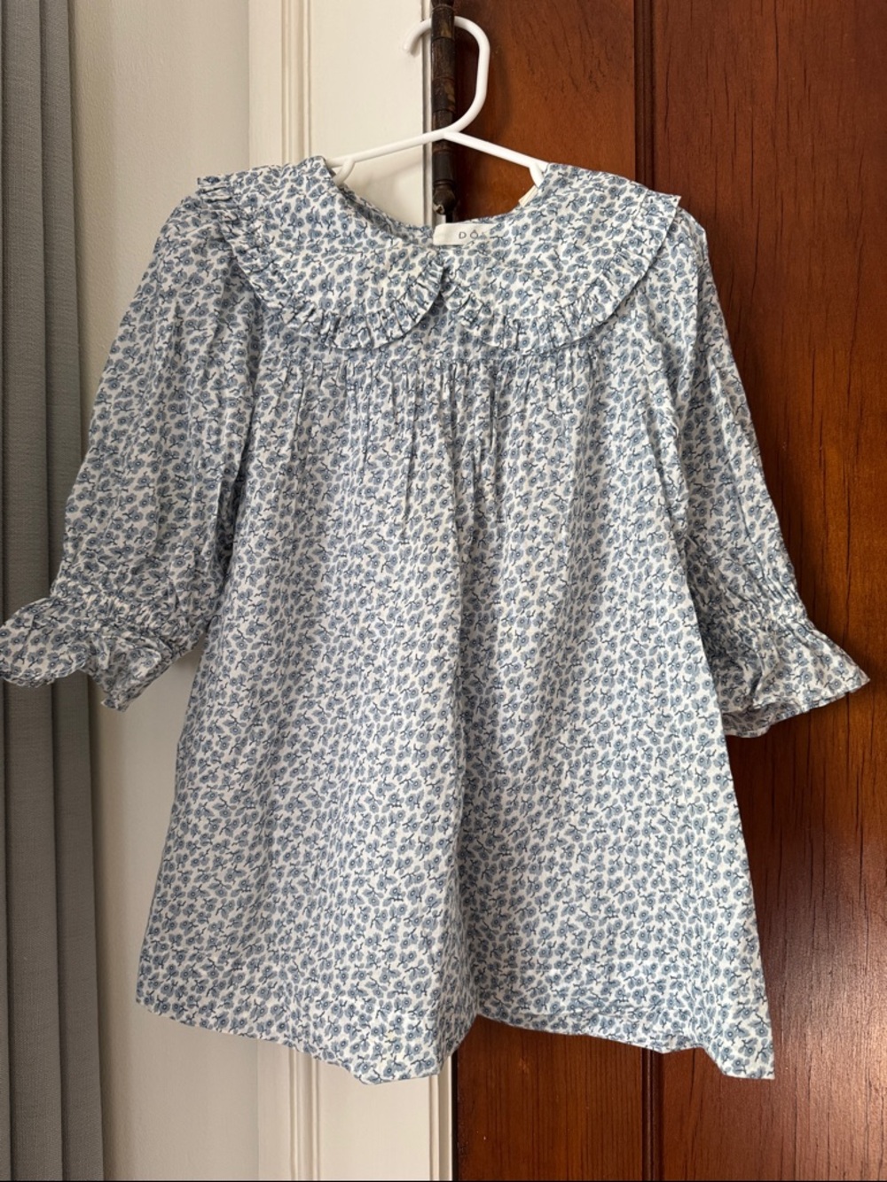 Doen Girls Light Blue Floral Cotton Dress